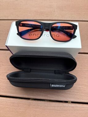 EnChroma Sunglasses with Black Case - Orange/Blue Lenses